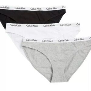 Calvin Klein Women's Small Carousel Cotton Stretch 3 pack Bikini underwear